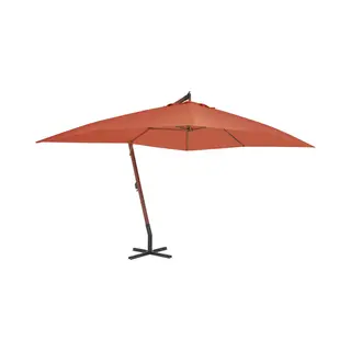VidaXL Ampelschirm Mit Holz-Mast 400x300 Cm Terrakotta