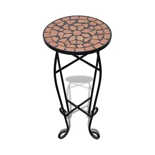 vidaXL Mosaik Beistelltisch Tisch Bistrotisch Blumenständer Terrakotta