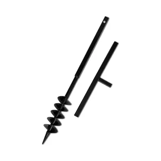 Ground Drill With Handle Auger Bit 100 Mm Double Spirals Steel Black Vidaxl