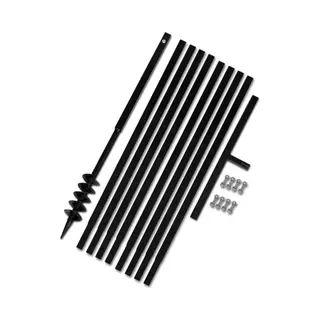 Ground Drill With Handle 80 Mm With Extension Tube 9 M Steel Vidaxl
