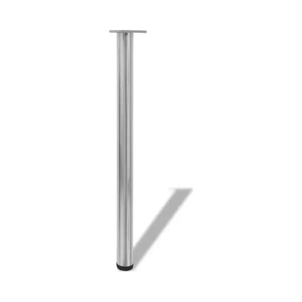 4 Height Adjustable Table Legs Brushed Nickel 870 Mm Vidaxl thumbnail