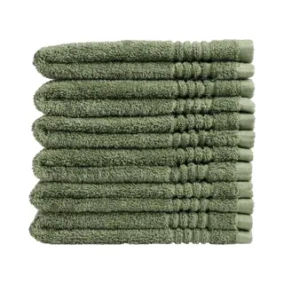 Outlet Badtextiel - Set Van 6 - Gastendoek 30x50 - Oudgroen