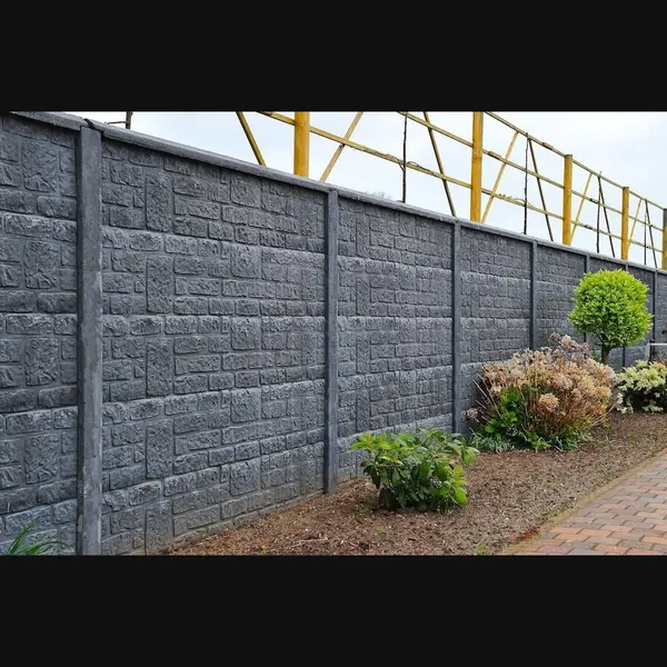 Betonzaun Steinmotiv Grau Einseitig 200x231cm thumbnail