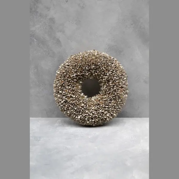 Couronne Krans Bakuli Geel - Wash 40cm - Yellow Wash - Woonaccessoire - Woonaccessoires - Luxe - Sfeer - Christmas - Decoratief - Deco - Interieur - Landelijk thumbnail