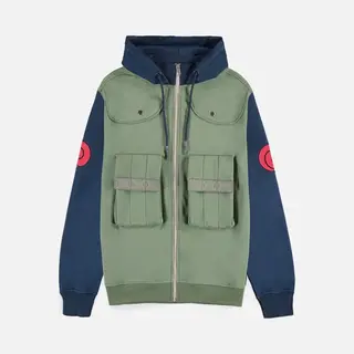 Difuzed Naruto - Kakashi Hatake Novelty Vest Met Capuchon - M - Groen/Blauw