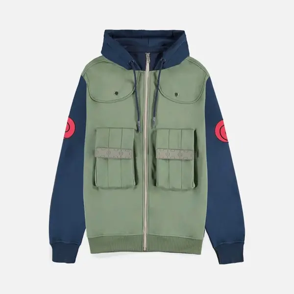 Difuzed Naruto - Kakashi Hatake Novelty Vest Met Capuchon - M - Groen/Blauw thumbnail
