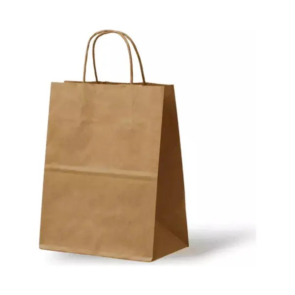 Bruine Kraft Tas (Medium) - Papieren Tassen - 24x12x31 Cm - 50 Stuks thumbnail