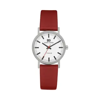 Danish, Horloge, Dänisches Design Rhein IV19Q199, Rood, Wit, (Analoog Horloge, 30 mm)