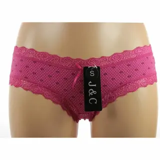J&C String / Hipster Katoen Spikkel - L - Roze