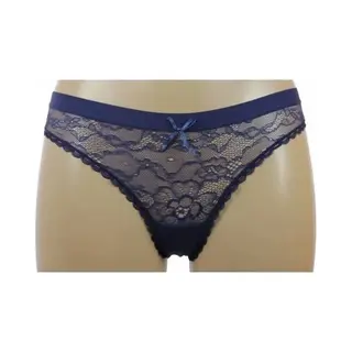 J&C String Kant 1608 - Kanten Dames Ondergoed - L - Blauw