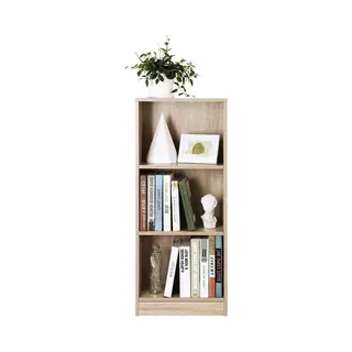 Hoppa! Boekenkast - Boekenplank Met 3 Vakken - Eiken Kleur - 40 X 24 X 87 Cm (B X D X H)