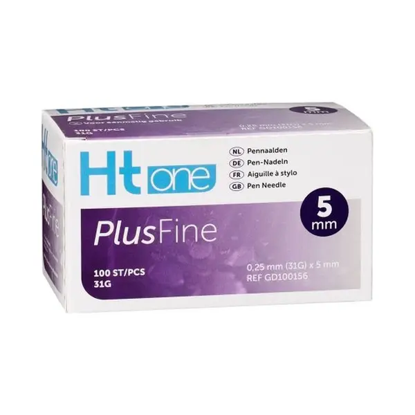 Ht One PlusFine Pennaalden 5mm 31G - 100 Stuks - Steriel Verpakt thumbnail
