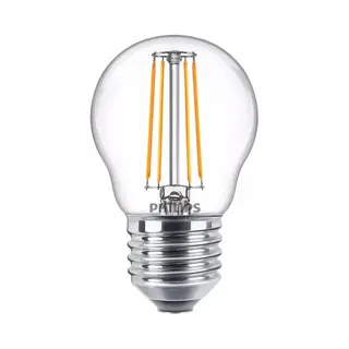 Philips by Signify Philips Filament-Kerzenlampe, P45 E27, transparent, 40 W