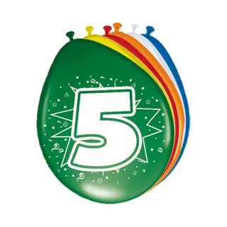 Folat 8x Stuks Ballonnen Versiering 5 Jaar