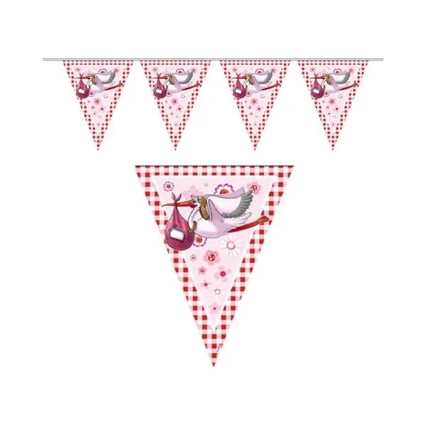 Folat Geboorte Vlaggen Slinger - Geboorte Meisje - 6 Mtr - Versiering thumbnail