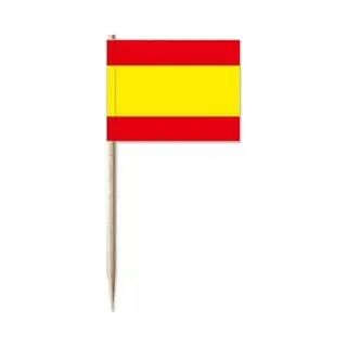 Shoppartners Cocktailprikkers Van Vlag Spanje - 50x Stuks - Mini Vlaggetjes - Spaans Versiering Prikkertjes - 8 Cm