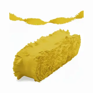 Crepe Papier Feest Slingers/guirlande - 6 Meter - Geel - Feestversiering - Uni Kleuren