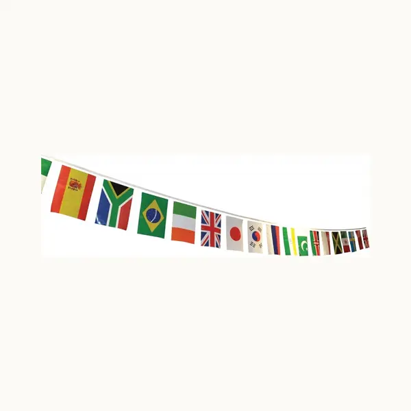 Bristol Novelty Ltd Internationale Vlaggenlijn Van 7 Meter - Wereld Landen Vlaggen - Landen Vlaggetjes - Plastic - Versiering thumbnail