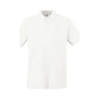 Fruit Of The Loom Poloshirt Premium - Wit - Heren - Katoen - 180 Grams Xl