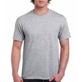 Gildan T-shirt - Grijs - Heren - Zware Kwaliteit - Basic Shirt - Katoen - Korte Mouwen M