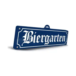Biergarten Muur / Wand Decoratie - 48 X 15 Cm - Oktoberfest - Bierfeest Feestartikelen Versiering - Straatnaam Bordjes