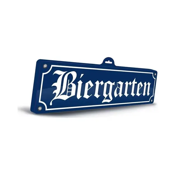 Biergarten Muur / Wand Decoratie - 48 X 15 Cm - Oktoberfest - Bierfeest Feestartikelen Versiering - Straatnaam Bordjes thumbnail
