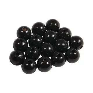 Rayher hobby materialen Hobby Kralen - Hout - D10 Mm - 52x Stuks - Zwart - Diy Sieraden Maken - Kralen Rijgen