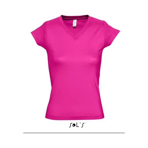 Sol's Dames T-shirt V-hals Fuchsia 100% Katoen Slimfit - Dameskleding Shirts 40 thumbnail
