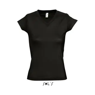 Sol's Dames T-shirt V-hals Zwart 100% Katoen Slimfit - Dameskleding Shirts 42