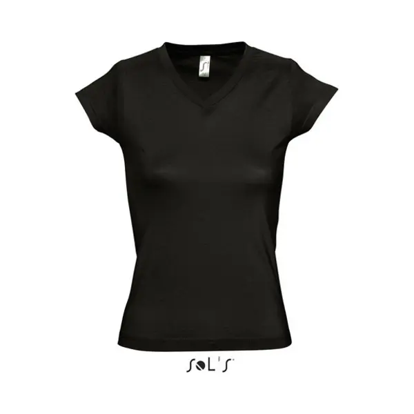 Sol's Dames T-shirt V-hals Zwart 100% Katoen Slimfit - Dameskleding Shirts 42 thumbnail