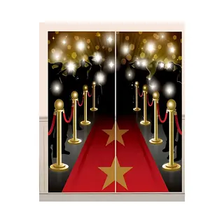 Amscan Scene Setter Hollywood Thema - 82 X 165 Cm - Plastic - Wandversiering - Muurdecoratie - Poster Rode Loper