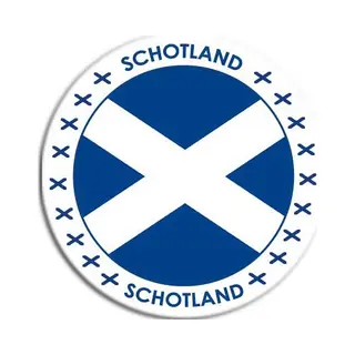 Bellatio Decorations Vlag Van Schotland Stickers - Rond - D14, 8 Cm - In Vlag Kleuren - Landen Thema Decoratie - Feestartikelen - Versieringen - Supporters