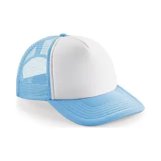 Beechfield Snapback Truckers Pet - Lichtblauw Met Wit - Retro Vintage Cap - Volwassenen