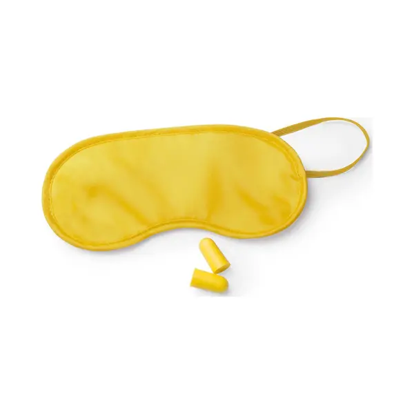 Slaapmasker Met Oordoppen - Geel - Verduisterend Travel Masker - Kinderen En Volwassenen thumbnail