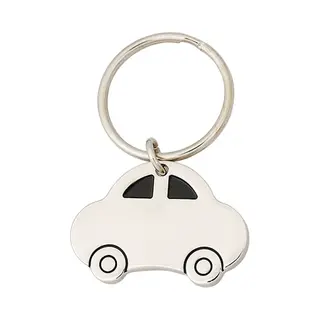 Sleutelhangers Met Auto Van 4, 5 Cm - Rijbewijs Gehaald/geslaagd/nieuwe Auto Cadeautjes - Metaal - Zilver