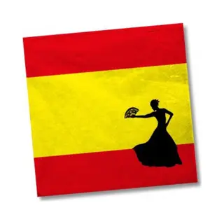 Spanje Landen Vlag Thema Servetten - 20x Stuks - 33 X 33 Cm - Papieren Wegwerp Servetjes - Spaanse Vlag/flamenco Feestartikelen - Landen Decoratie