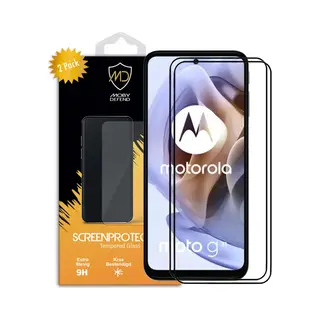 2-Pack MobyDefend Screenprotectors - Geschikt Voor Motorola Moto G31 / Moto G41 - Screensaver Met Zwarte Randen - Gehard Glas