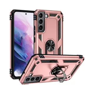 MobyDefend Hoesje - Geschikt Voor Samsung Galaxy S22 - Pantsercase Met Draaibare Ring - Rosé
