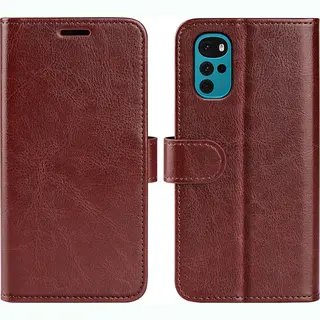 MobyDefend Hoesje - Geschikt Voor Motorola Moto G22 - Wallet Book Case (Sluiting Achterkant) - Bruin