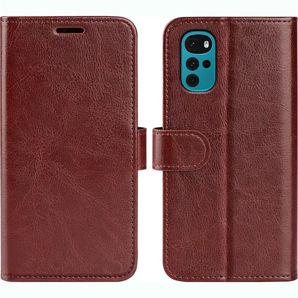 MobyDefend Hoesje - Geschikt Voor Motorola Moto G22 - Wallet Book Case (Sluiting Achterkant) - Bruin thumbnail