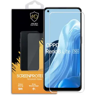MobyDefend Screenprotector - Geschikt Voor Oppo Reno8 Lite - Case-Friendly Screensaver - Gehard Glas
