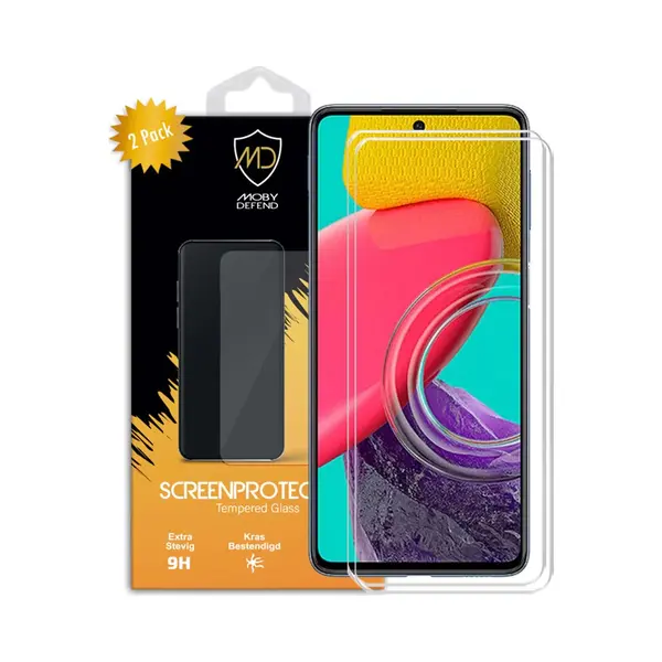 2-Pack MobyDefend Screenprotectors - Geschikt Voor Samsung Galaxy M53 - Case-Friendly Screensavers - Gehard Glas thumbnail