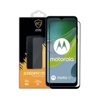 MobyDefend Screenprotector - Geschikt Voor Motorola Moto E13 - Screensaver Met Zwarte Randen - Gehard Glas