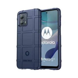 MobyDefend Hoesje - Geschikt Voor Motorola Moto G13 / G13 / G53 - Rugged Shield Tpu Backcover - Blauw