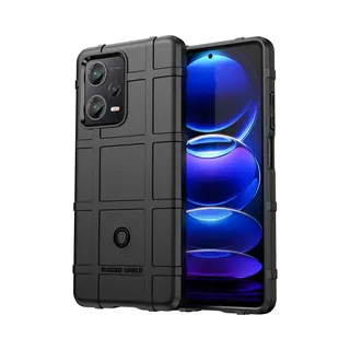 MobyDefend Hoesje - Geschikt Voor Xiaomi Redmi Note 12 Pro Plus 5G - Rugged Shield Tpu Backcover - Zwart