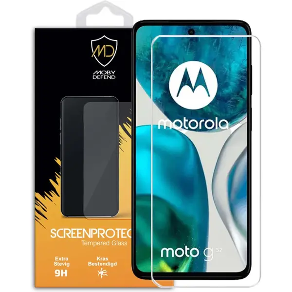 MobyDefend Screenprotector - Geschikt Voor Motorola Moto G52 - Case-Friendly Screensaver - Gehard Glas thumbnail
