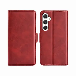 MobyDefend Hoesje - Geschikt Voor Samsung Galaxy S24 - Luxe Wallet Book Case (Sluiting Zijkant) - Rood