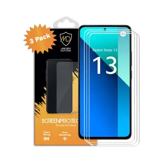 3-Pack MobyDefend Screenprotectors - Geschikt Voor Xiaomi Redmi Note 13 4G - Case-Friendly Screensavers - Gehard Glas