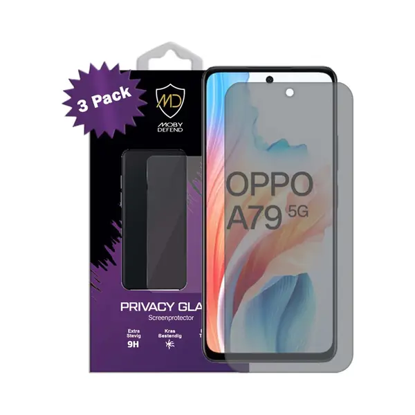 3-Pack MobyDefend Screenprotectors - Geschikt Voor Oppo A79 - Matte Privacy Glass Screensavers thumbnail