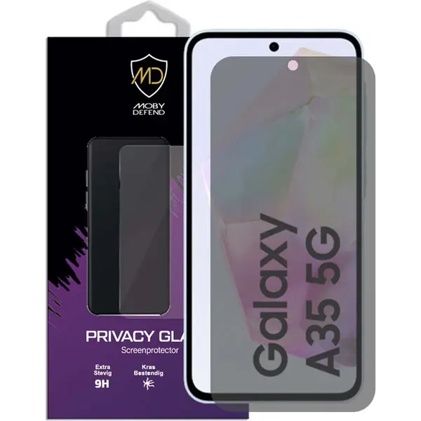 MobyDefend Screenprotector - Geschikt Voor Samsung Galaxy A35 - Hd Privacy Glass Screensaver thumbnail